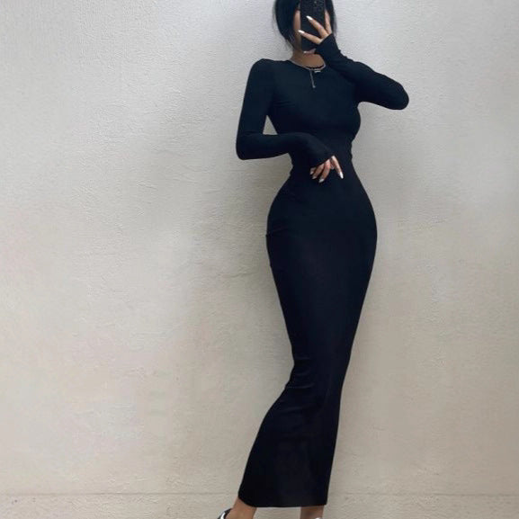Lune London fitted long dress with long sleeves for women