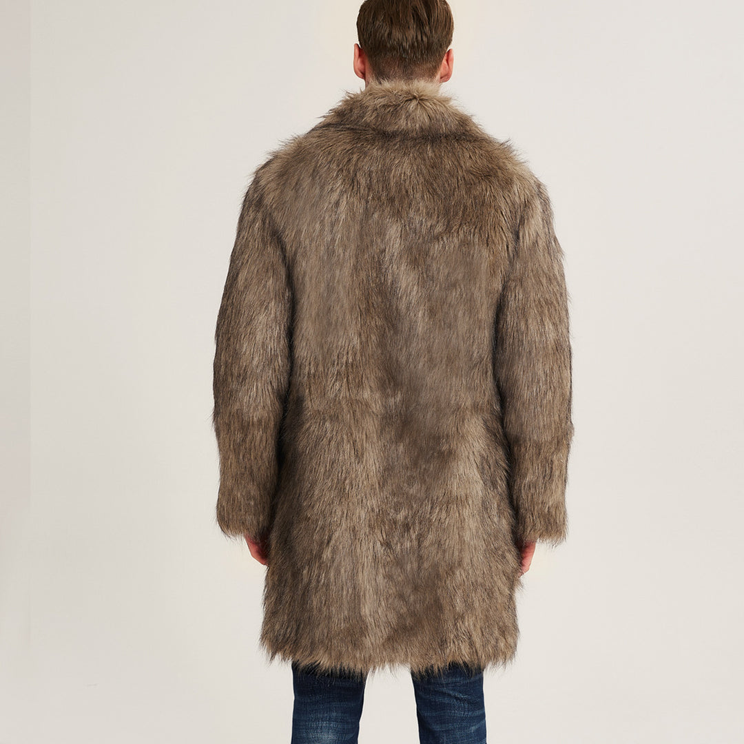 Luxury faux-fur coat for men with elegant collar and soft lining Lune London