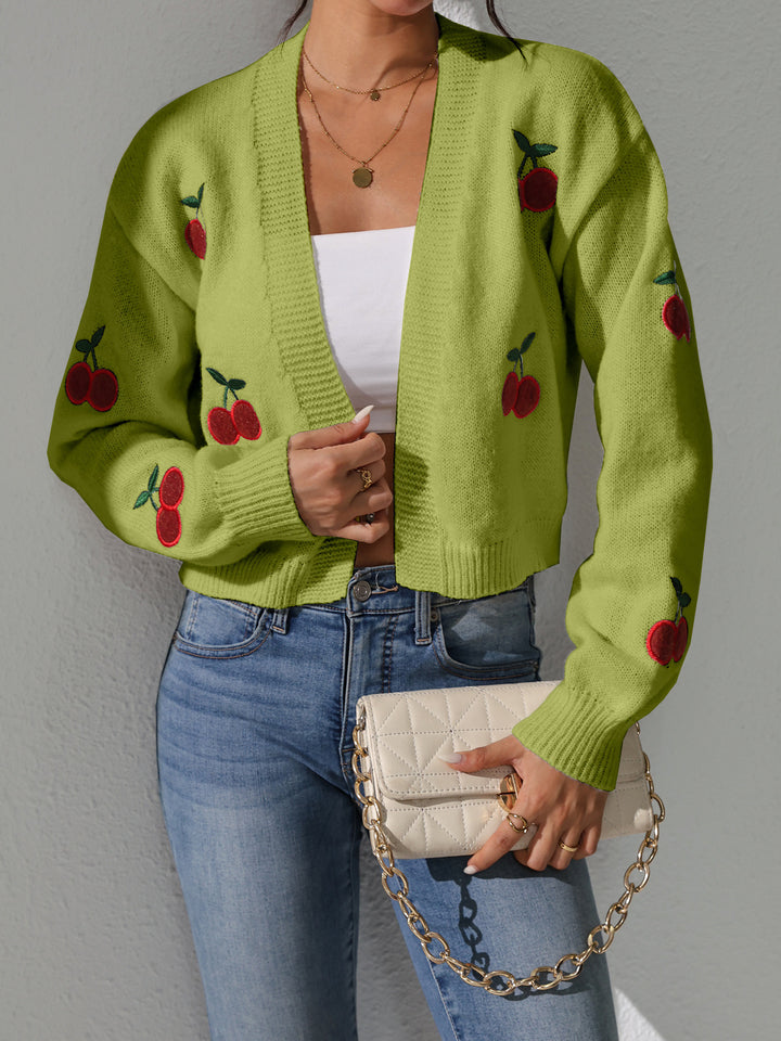 Cardigan pour femme avec motif floral de cerise Chic & Stil