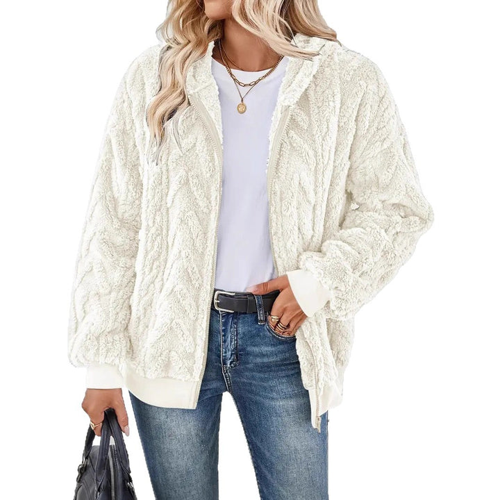 Fleece jacket for women with Lune London texture