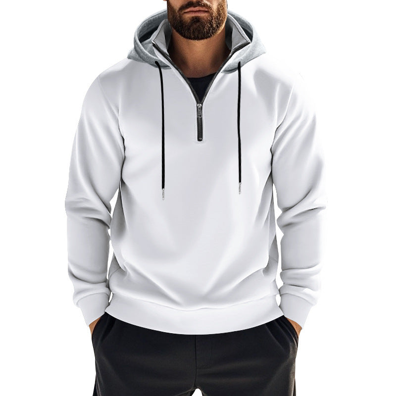 Men's modern hoodie with half zipper and kangaroo pocket Lune London