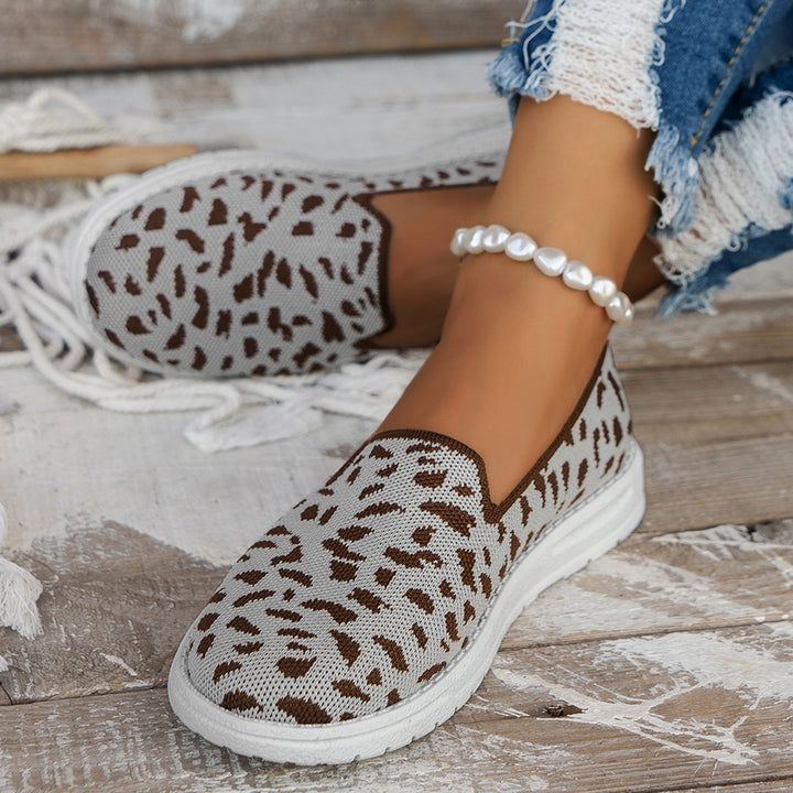 Women's Slip-On Comfortable Sneakers with Chic Leopard Print and Style