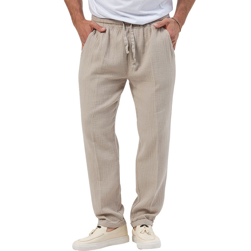 Casual linen pants for men with elastic waist and side pockets Lune London