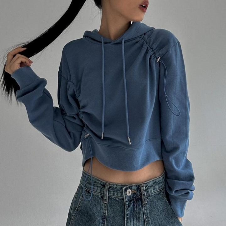 Haut de survêtement cropped pour femmes avec cordon de serrage ajustable Chic & Stil