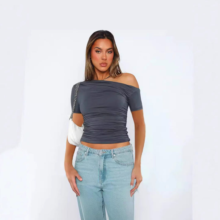 Off-shoulder shirt for women with gathers Chic and Style