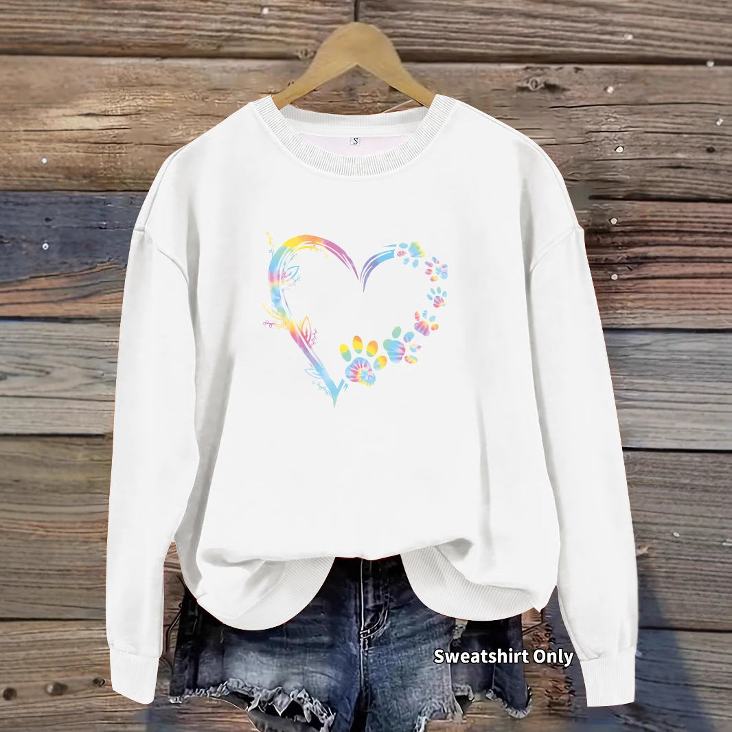 Sweatshirt femme avec motif cœur floral et coupe confortable Chic & Stil