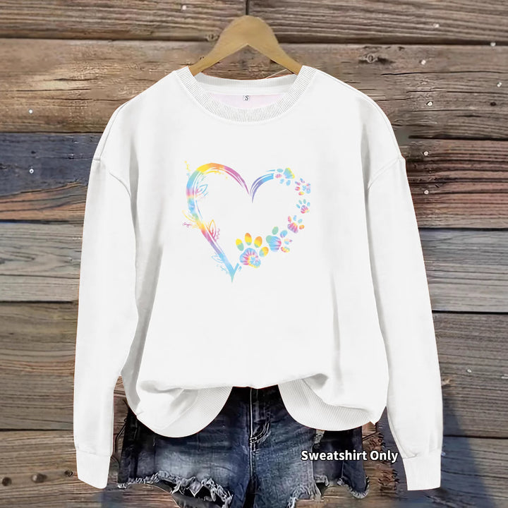 Sweatshirt femme avec motif cœur floral et coupe confortable Chic & Stil