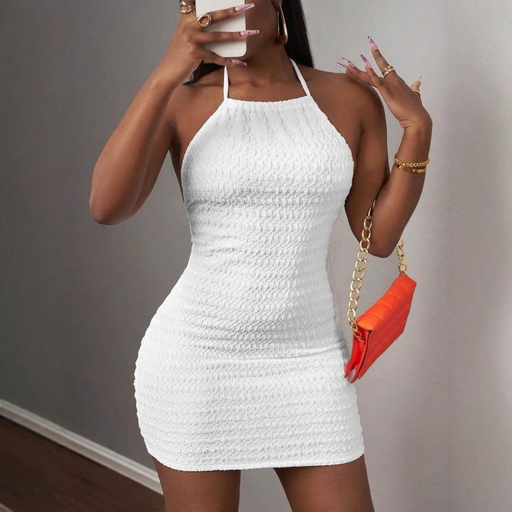 Ladies Halter Neck Bodycon Mini Dress Lune London
