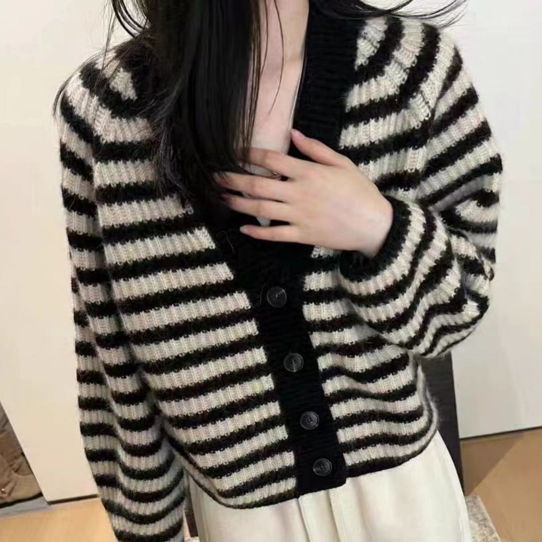 Women striped knit cardigan Lune London