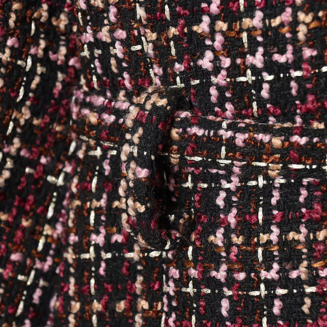 Veste en tweed élégante pour femmes avec boutons décoratifs et ceinture amovible Chic & Stil