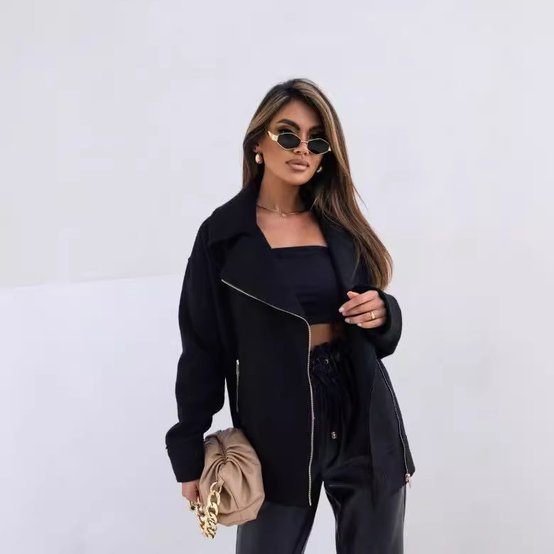 Ladies Elegant Oversized Wool Jacket Lune London