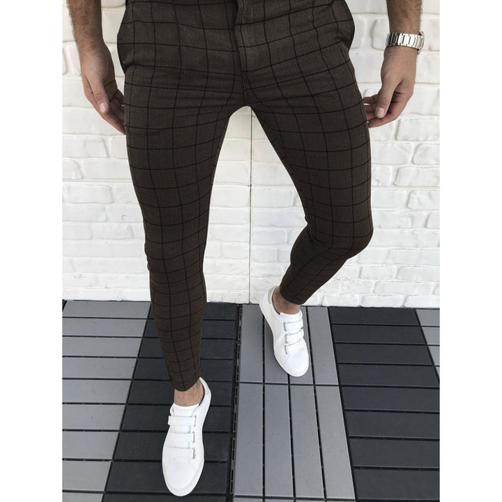 Men's Checkered Suit Pants In Slim Fit Style Lune London