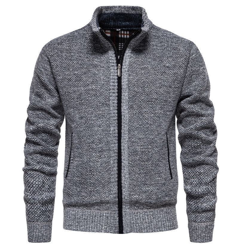 Men's knitted sports jacket with high collar Lune London