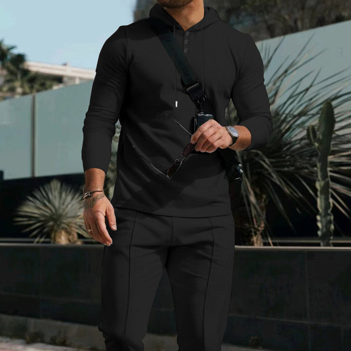 Men's Sporty Hooded Sweatshirt with Practical Zipper Lune London