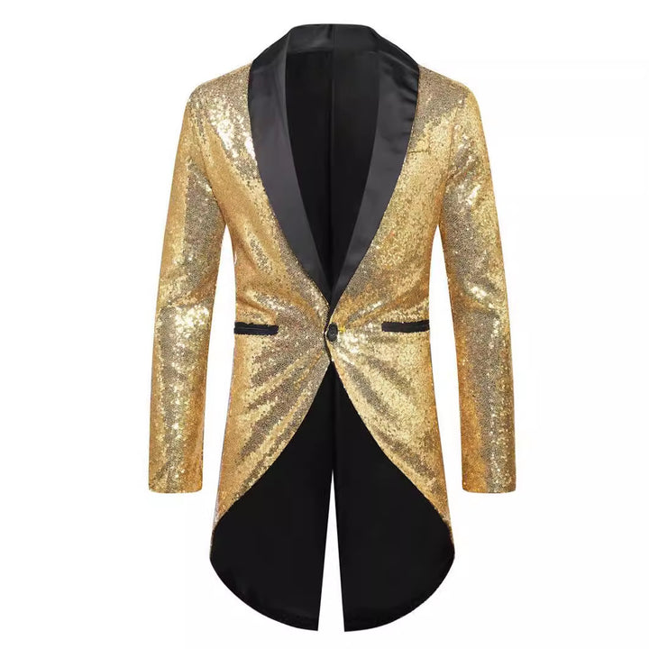 Shiny suit jacket for men with elegant shawl collar Lune London