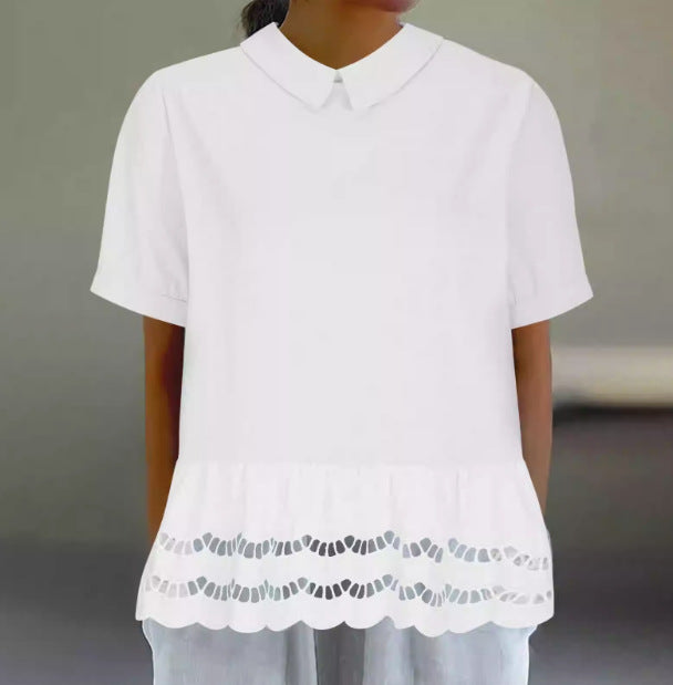 Elegant lace hem blouse Lune London for women