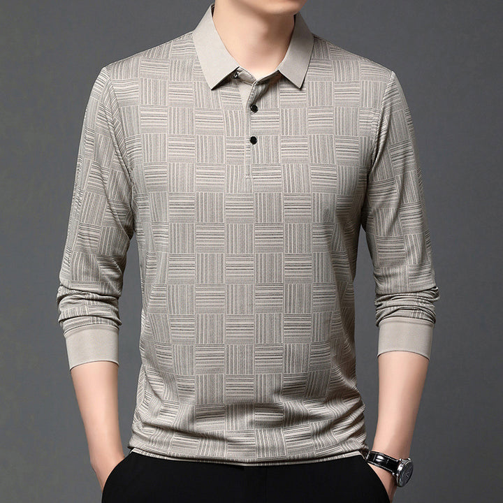 Men's polo shirt with a modern geometric pattern and a breathable structure Lune London
