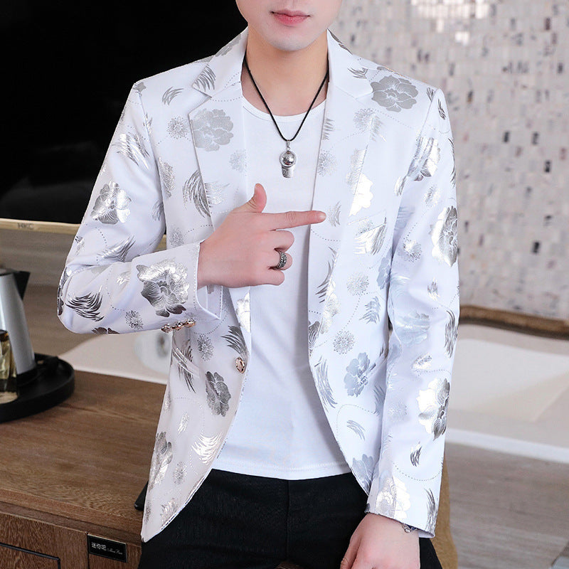 Men's Blazer Elegant with Floral Design and Golden Accents Lune London