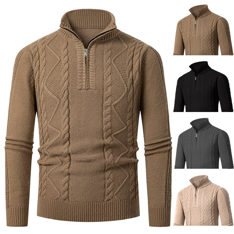 Knitted sweater for men with high collar Lune London