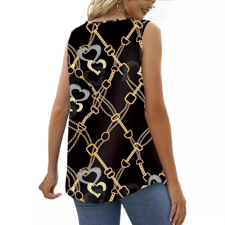 Ladies Trendy Chain Print Top Lune London