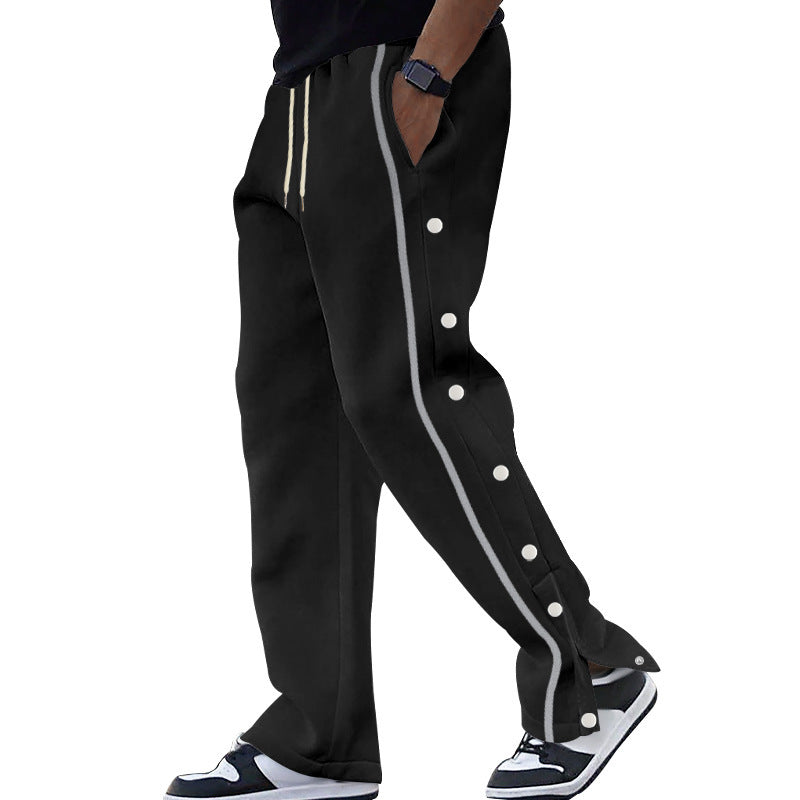 Sport leisure pants for men with snap buttons on the side and elastic waist Lune London