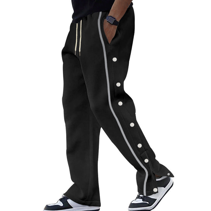 Sport leisure pants for men with snap buttons on the side and elastic waist Lune London