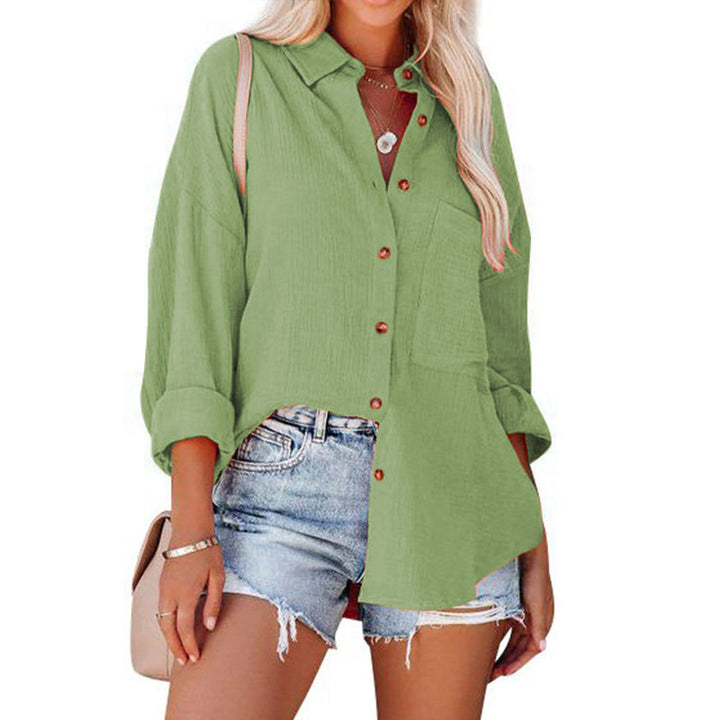 Chiffon blouse for women with wide sleeves and a practical chest pocket Lune London