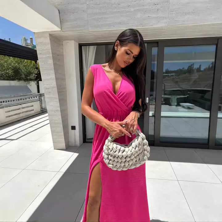 Women Maxi Dress Chic with V-neck Lune London
