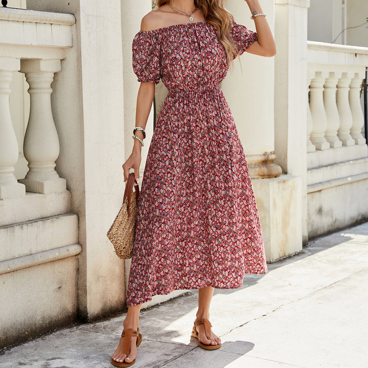 Ladies Off-Shoulder Floral Maxi Dress Lune London