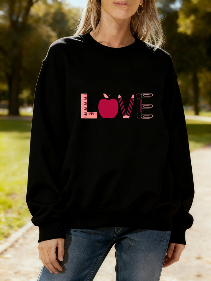 Sweat-shirt pour femmes avec motif créatif d'amour Chic & Stil