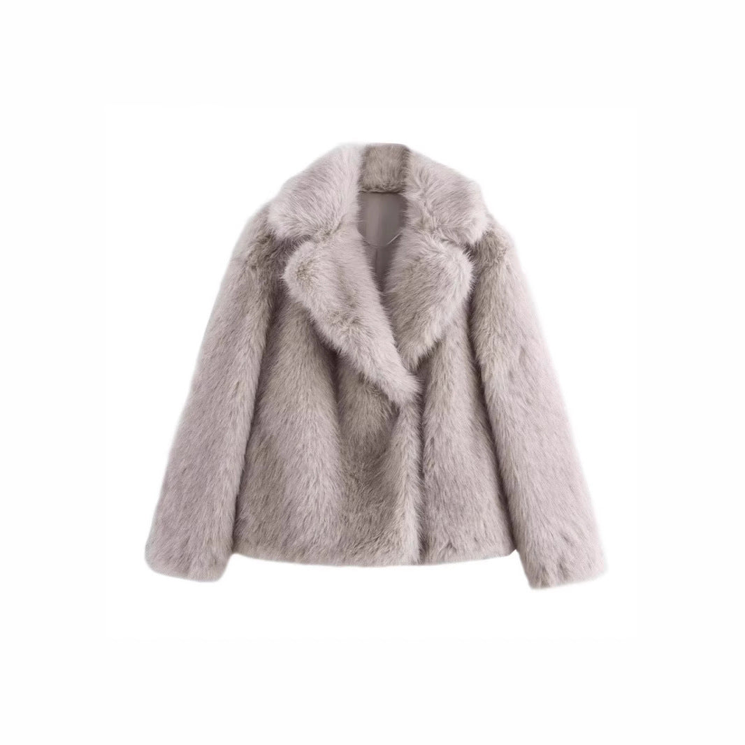 Women faux fur coat glam Lune London