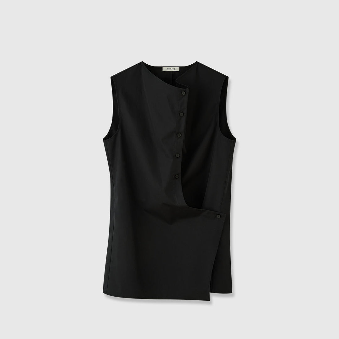 Chemisier sans manches élégant pour femme avec coupe asymétrique Chic & Stil