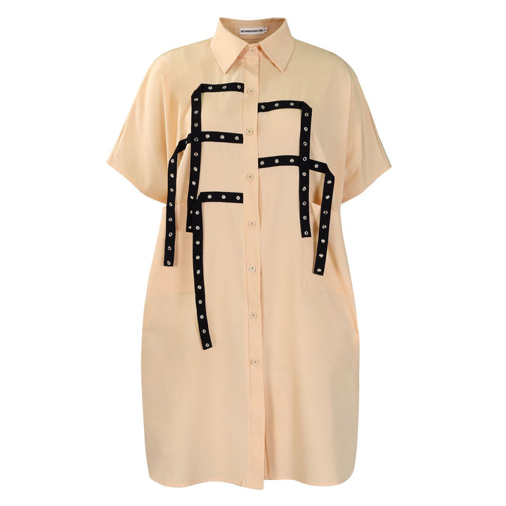 Oversized blouse for women with trendy details and contrasting straps Lune London
