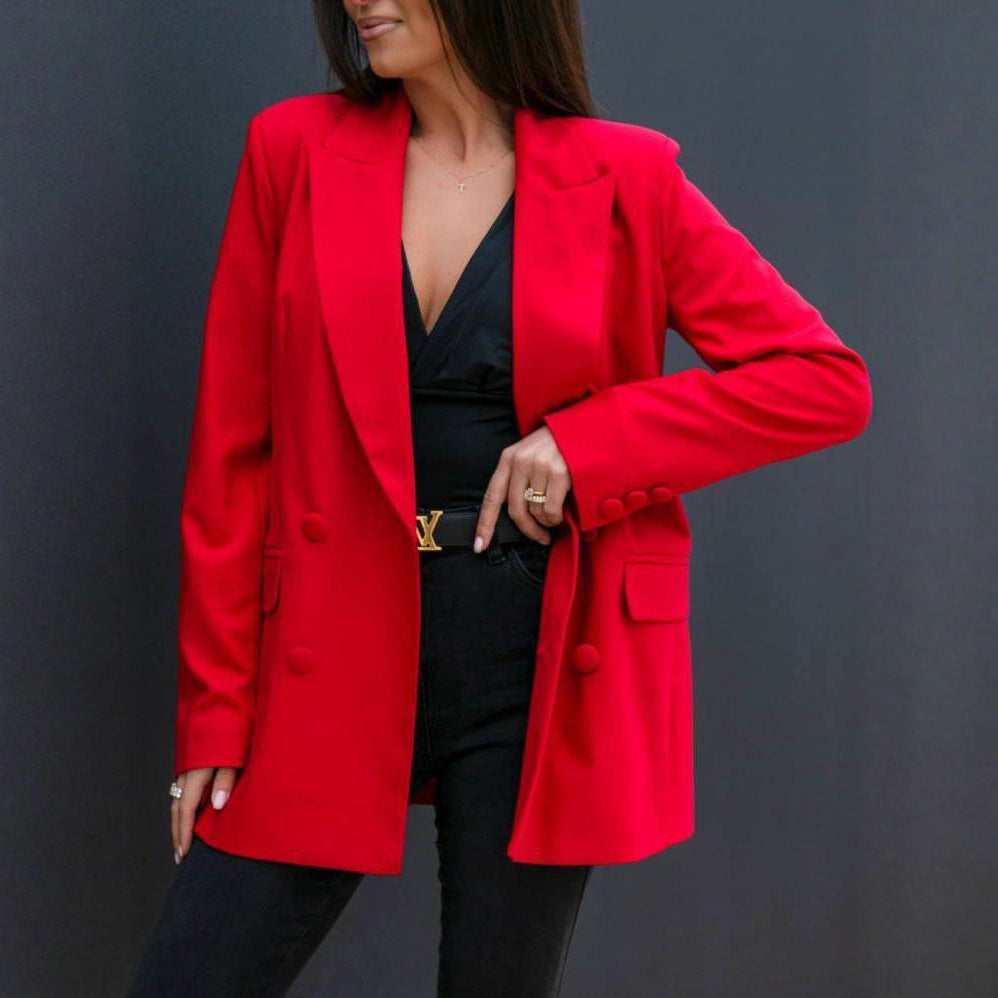 Fashionable women's blazer with double-breasted buttons and refined cut Lune London