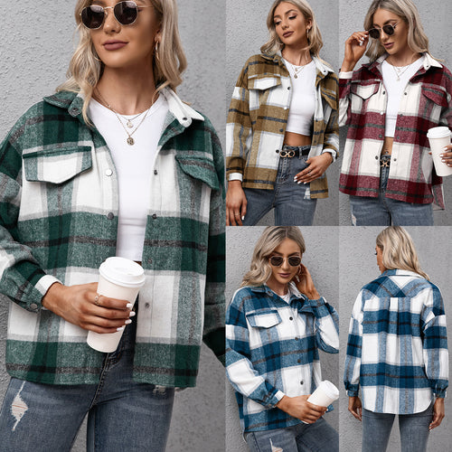Plaid overshirt for women casual fit Lune London