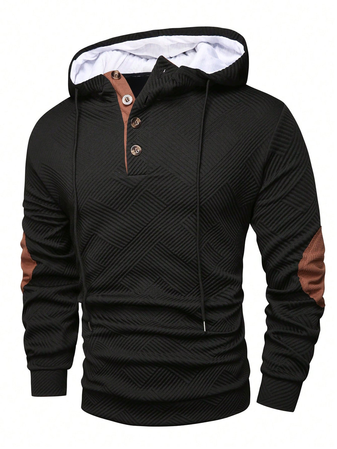 Men's sporty hoodie with unique texture design and chic stylish accents