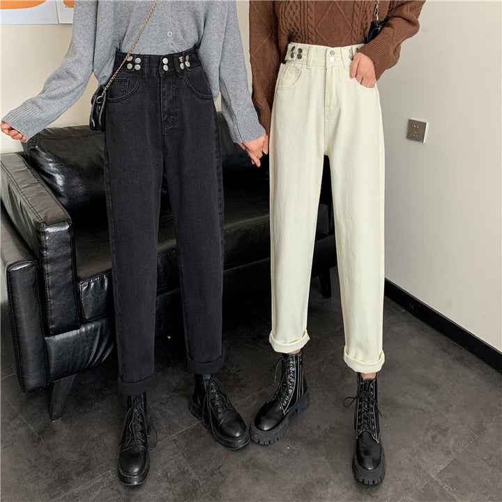 Pantalons chino taille haute pour femmes avec poches latérales