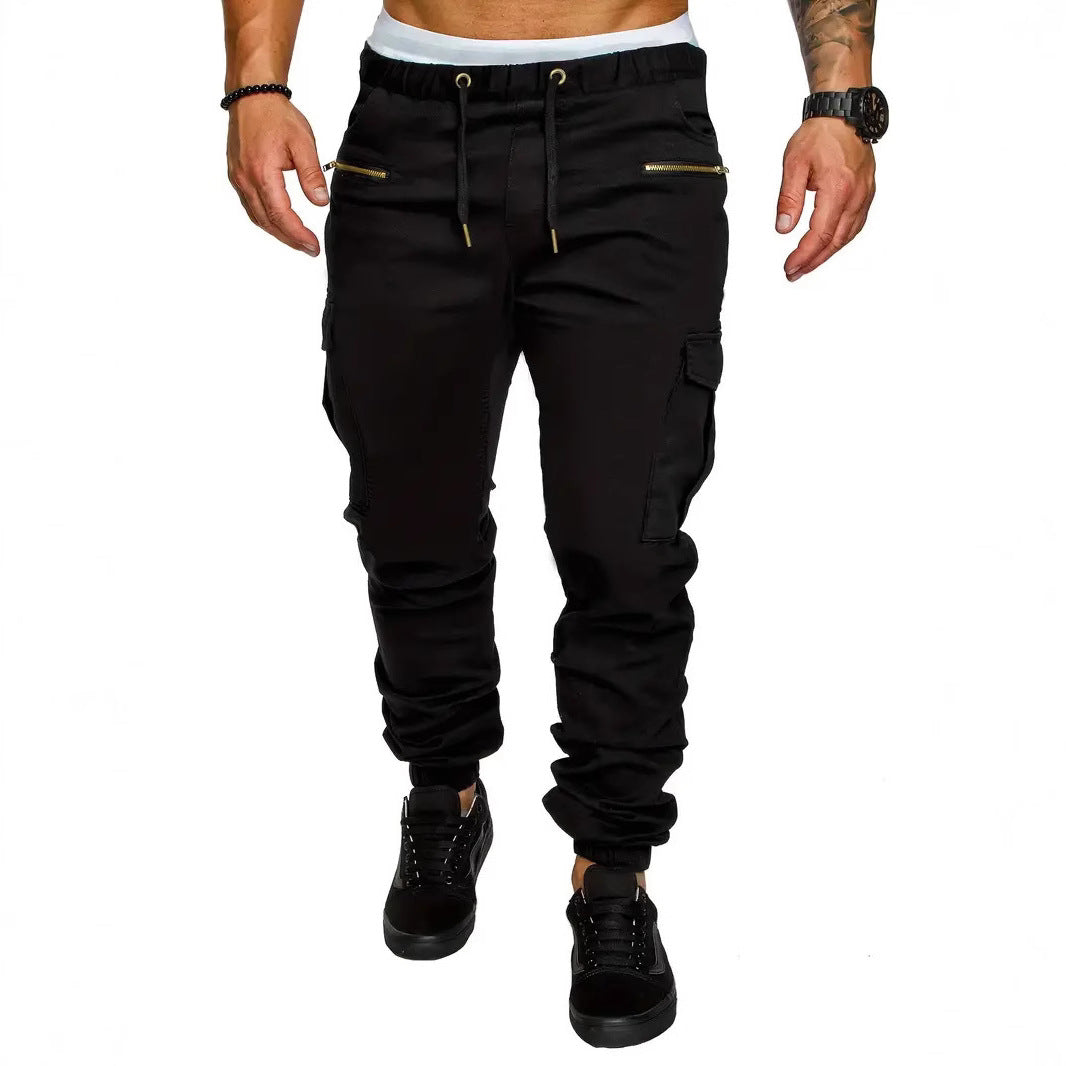 Lune London | Men's cargo jogging pants with elastic waistband and practical zip pockets