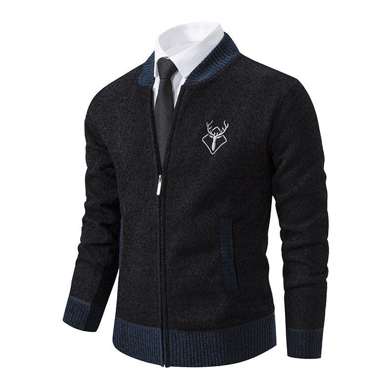 Sporty knit jacket for men with zipper and chic and stylish detail