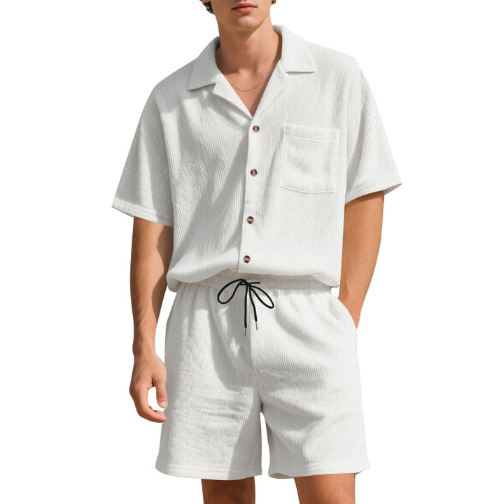 Casual men's set with cropped top and elastic shorts Lune London