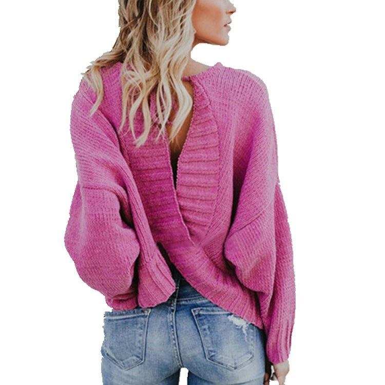 Oversized knit sweater for women with a relaxed fit and ribbed texture Lune London