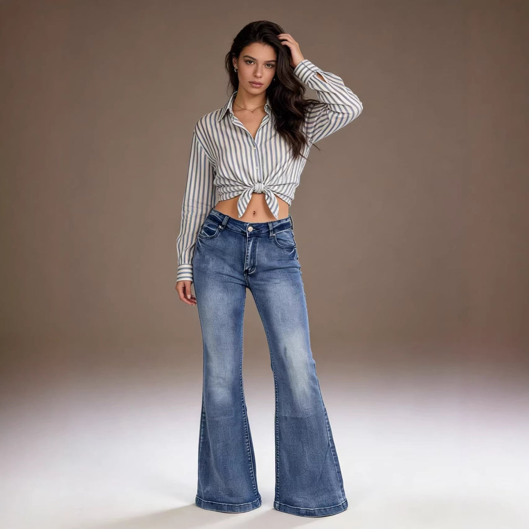 Ladies elegant cropped top with puff sleeves and vintage embroidery Lune London
