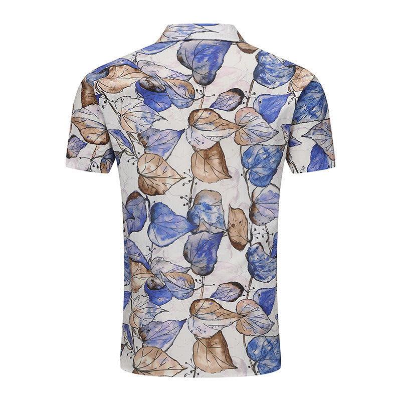 Short-sleeved shirt for men with floral accents and breathable fabric Lune London
