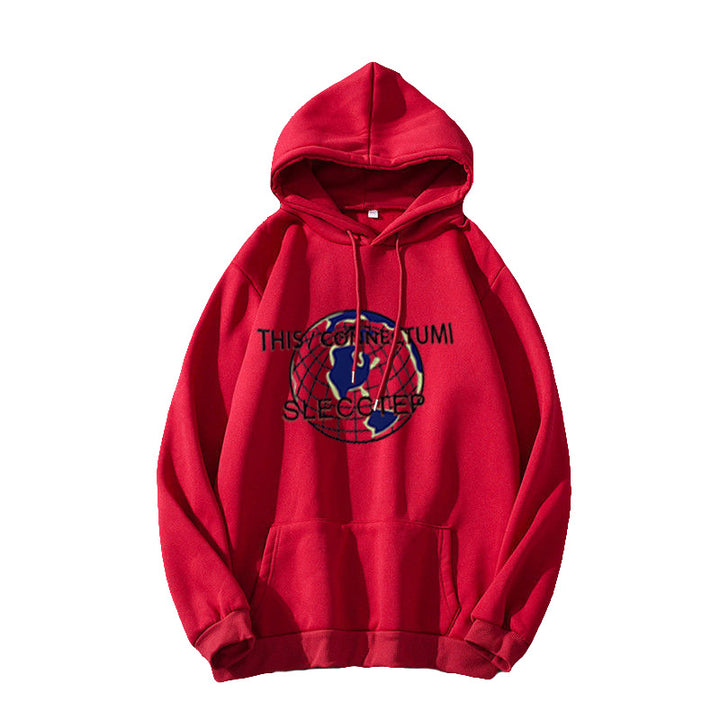 Women's Hoodie with Modern World Map Design Chic & Stil