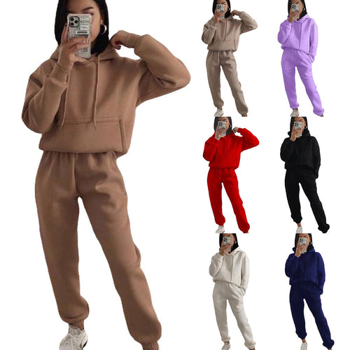 Women Comfortable Fleece Hoodie and Jogging Pants Set Lune London