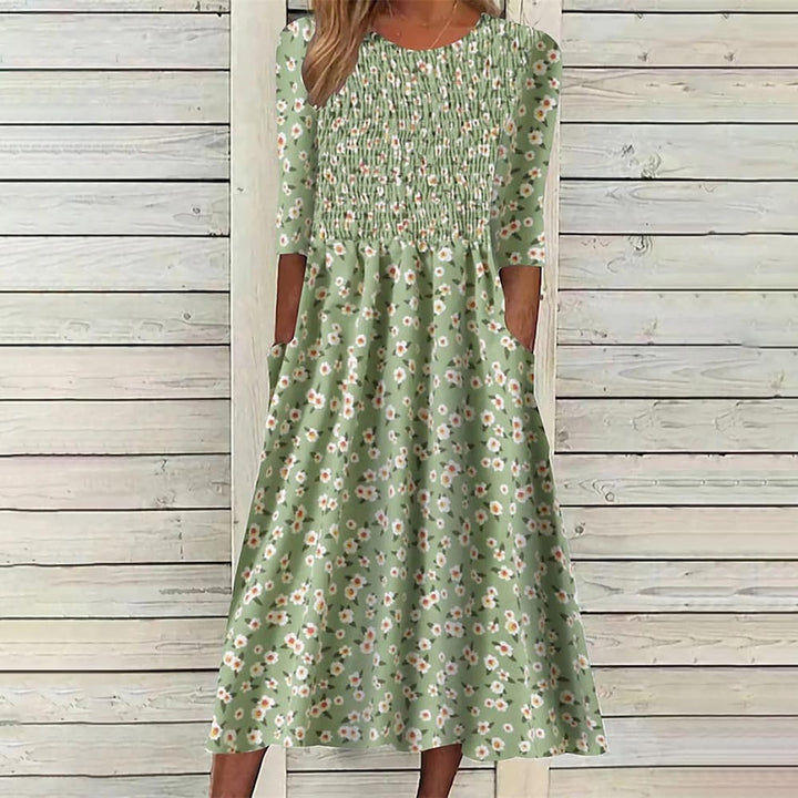 Chic and Stylish Floral Smocked Midi Dress for Women