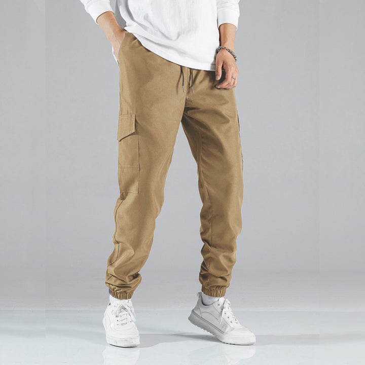 Men's cargo jogger pants with elastic waistband and side pockets Lune London