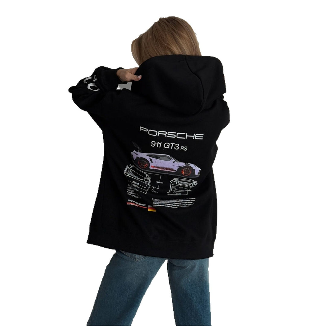Women's hoodie with creative Porsche design Lune London