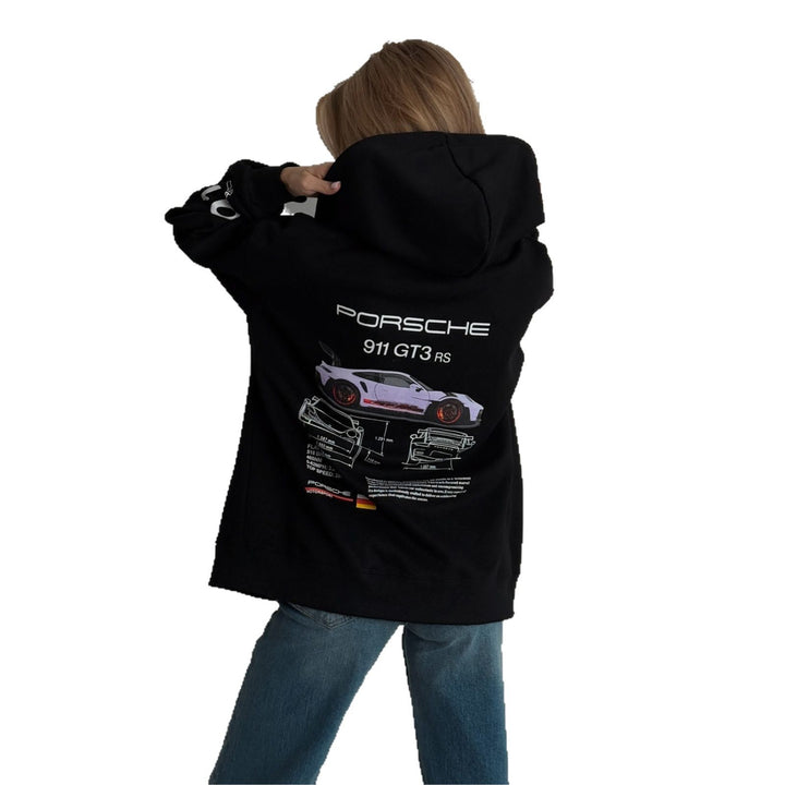 Women's hoodie with creative Porsche design Lune London