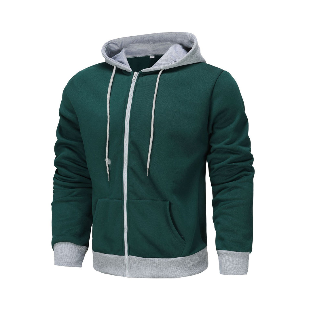 Men's Zip Hoodie with contrasting color and kangaroo pocket Lune London